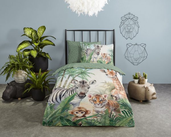 Good Morning Kinderdekbedovertrek "jungle dieren" - Multi - (140x200/220 cm) - Katoen - Afbeelding 2