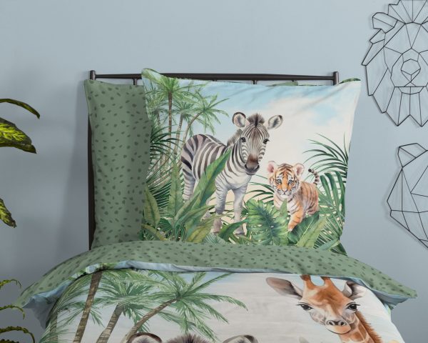 Good Morning Kinderdekbedovertrek "jungle dieren" - Multi - (135x200 cm) - Katoen - Afbeelding 3