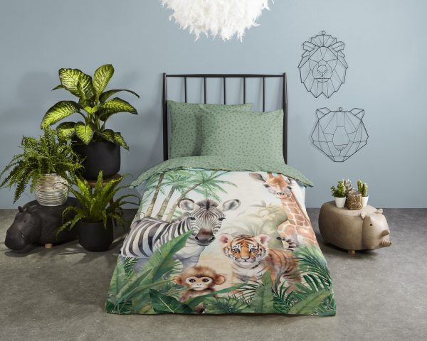 Good Morning Kinderdekbedovertrek "jungle dieren" - Multi - (140x200 cm) - Katoen - Afbeelding 2