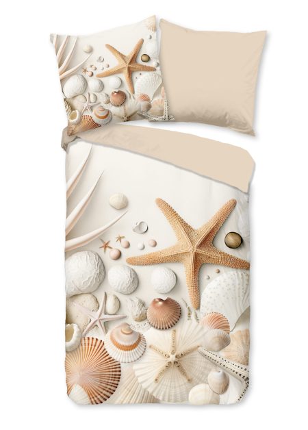 Good Morning Dekbedovertrek "Strand/ zeester" - Zand - (135x200 cm) - Katoen