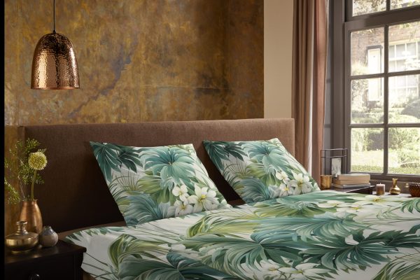 Pure Dekbedovertrek "bladeren en bloemen" - Groen - (200x200 cm) - Microfiber - Afbeelding 3