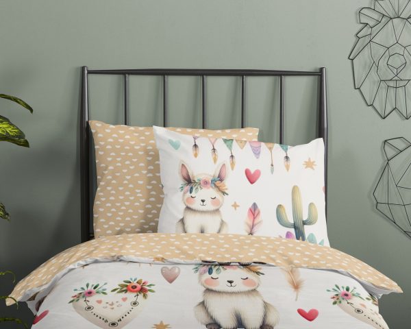Good Morning Kinderdekbedovertrek "woestijnvosjes met cactussen tipi tenten en boho elementen" - Multi - (140x200/220 cm) - Katoen - Afbeelding 3