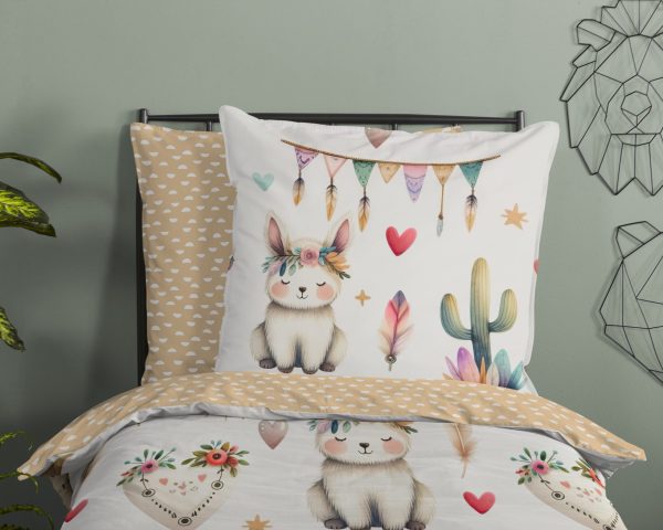 Good Morning Kinderdekbedovertrek "woestijnvosjes met cactussen tipi tenten en boho elementen" - Multi - (135x200 cm) - Katoen - Afbeelding 3