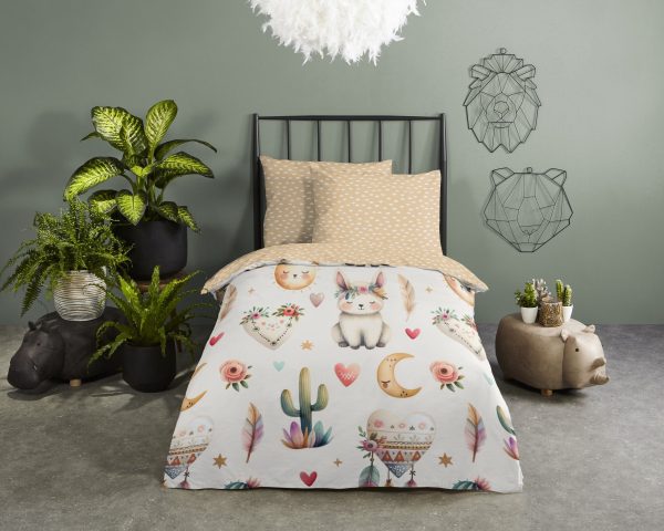 Good Morning Ledikant babydekbedovertrek "woestijnvosjes met cactussen tipi tenten en boho elementen" - Multi - (100x135 cm) - Katoen - Afbeelding 2