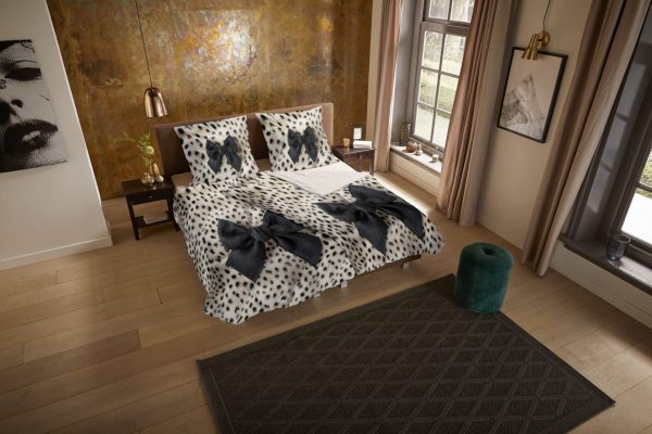 Pure Dekbedovertrek "luipaardprint met strik" - Wit - (200x200 cm) - Microfiber - Afbeelding 2