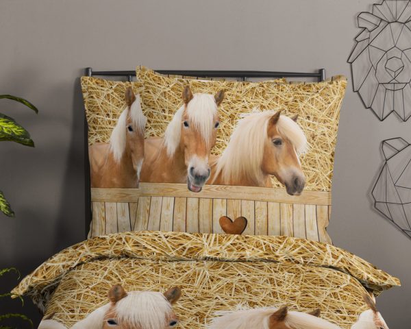 Good Morning Kinderdekbedovertrek "Haflinger paarden" - Zand - (135x200 cm) - Katoen - Afbeelding 3