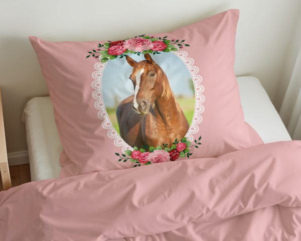 Little Monster Cute Horse Roze 140 x 200/220 cm - Afbeelding 5