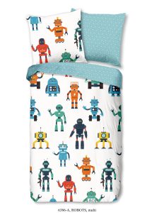 Good Morning Kinderdekbedovertrek "robots" - Multi - (135x200 cm) - Katoen