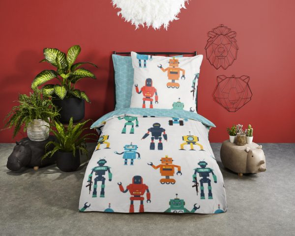 Good Morning Kinderdekbedovertrek "robots" - Multi - (135x200 cm) - Katoen - Afbeelding 2