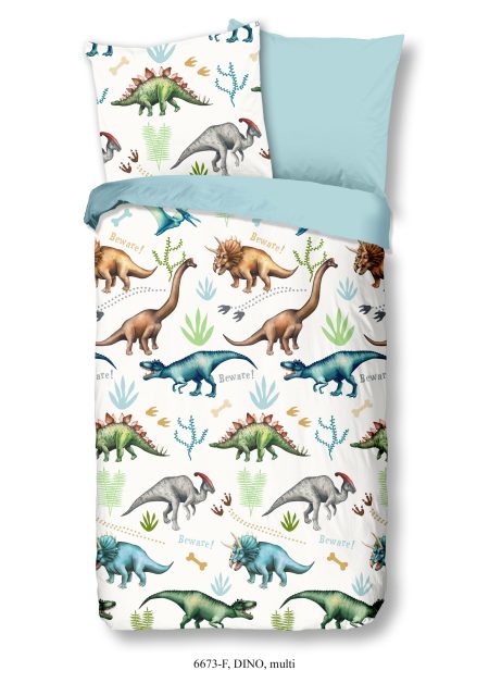 Good Morning Kinderdekbedovertrek "dino's" - Multi - (135x200 cm) - Katoen Flanel