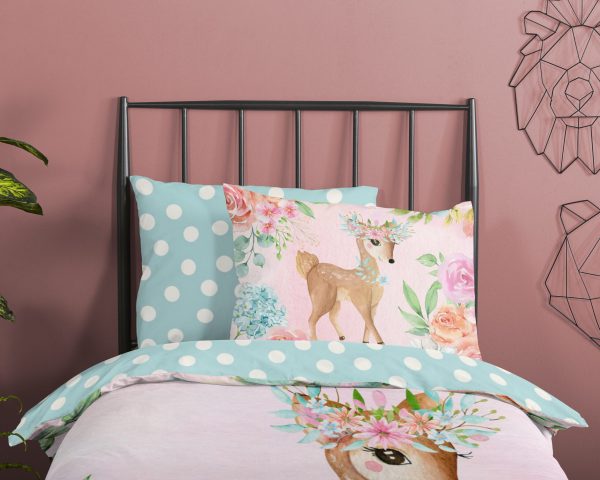 Good Morning Kinderdekbedovertrek "bambi met bloemen" - Multi - (140x200/220 cm) - Katoen - Afbeelding 3