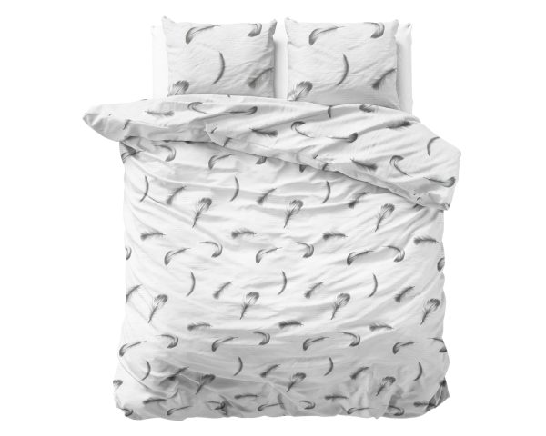Sleeptime Flanel Vintage Feathers Wit 240 x 200/220 cm