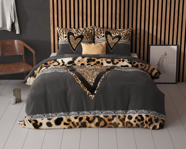 Sleeptime Panther Love Heart Bruin 135 x 200/220 cm - Afbeelding 2