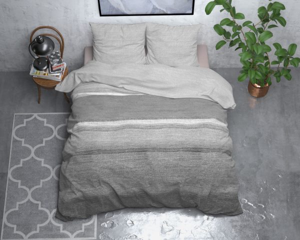 Sleeptime Flanel Stone Stripe Grijs 240 x 200/220 cm - Afbeelding 2
