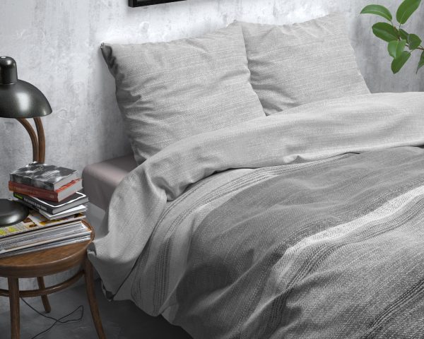 Sleeptime Flanel Stone Stripe Grijs 240 x 200/220 cm - Afbeelding 3