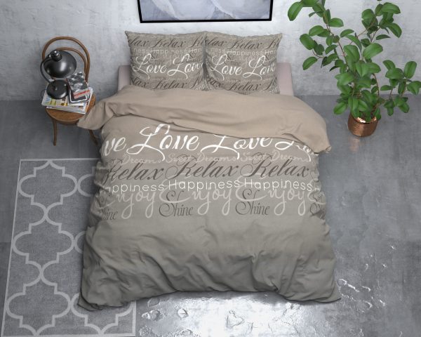 Sleeptime Flanel Love and Relax Taupe 200 x 200/220 cm - Afbeelding 2
