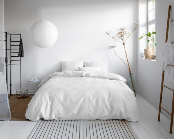 Primaviera Deluxe Uni Satijn Dekbedovertrek Wit 200 x 200/220 cm - Afbeelding 2