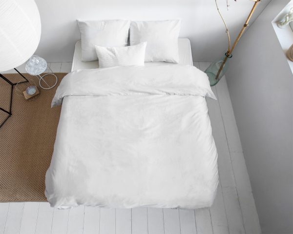 Primaviera Deluxe Uni Satijn Dekbedovertrek Wit 200 x 200/220 cm - Afbeelding 3