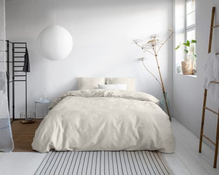 Primaviera Deluxe Uni Satijn Dekbedovertrek Creme 140 x 200/220 cm