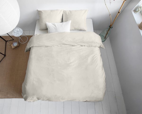 Primaviera Deluxe Uni Satijn Dekbedovertrek Creme 135 x 200/220 cm - Afbeelding 2