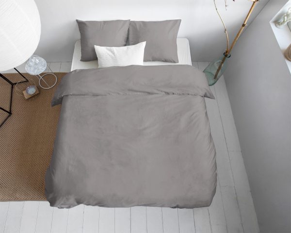 Primaviera Deluxe Uni Satijn Dekbedovertrek Grijs 135 x 200/220 cm - Afbeelding 2