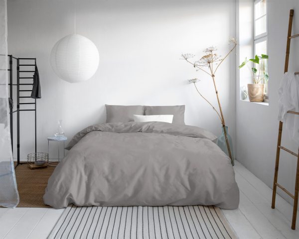 Primaviera Deluxe Uni Satijn Dekbedovertrek Grijs 140 x 200/220 cm - Afbeelding 2