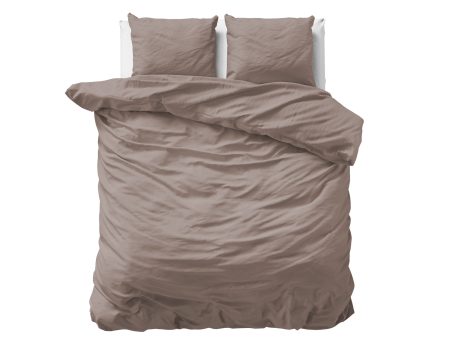 Primaviera Deluxe Uni Satijn Dekbedovertrek Taupe 135 x 200/220 cm