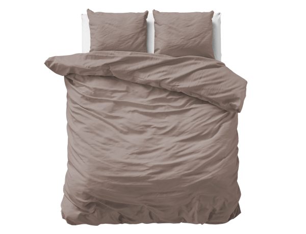 Primaviera Deluxe Uni Satijn Dekbedovertrek Taupe 135 x 200/220 cm
