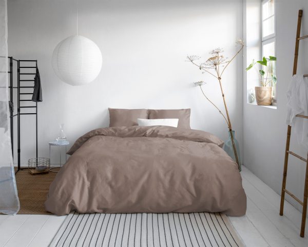Primaviera Deluxe Uni Satijn Dekbedovertrek Taupe 240 x 200/220 cm - Afbeelding 2