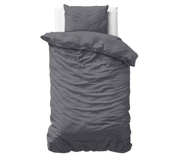 Primaviera Deluxe Uni Satijn Dekbedovertrek Antraciet 140 x 200/220 cm - Afbeelding 2