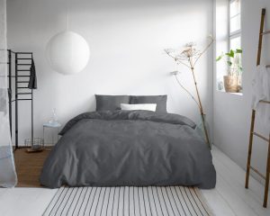 Primaviera Deluxe Uni Satijn Dekbedovertrek Antraciet 140 x 200/220 cm