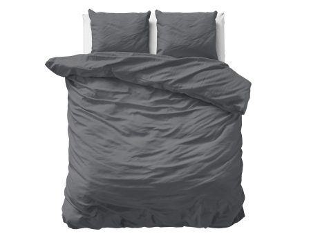 Primaviera Deluxe Uni Satijn Dekbedovertrek Antraciet 135 x 200/220 cm