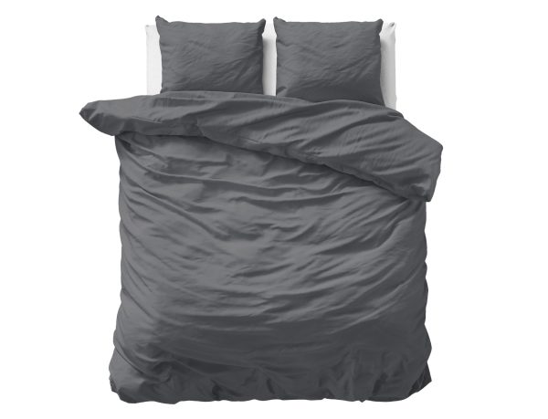 Primaviera Deluxe Uni Satijn Dekbedovertrek Antraciet 135 x 200/220 cm