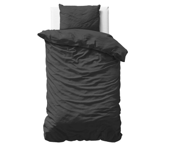Primaviera Deluxe Uni Satijn Dekbedovertrek Zwart 140 x 200/220 cm - Afbeelding 2