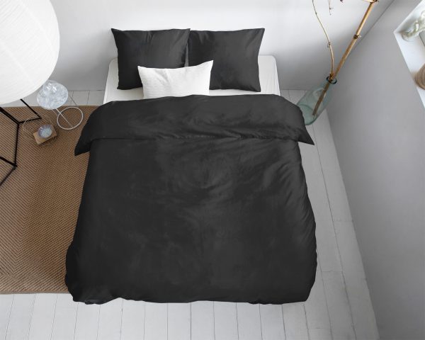 Primaviera Deluxe Uni Satijn Dekbedovertrek Zwart 135 x 200/220 cm - Afbeelding 3