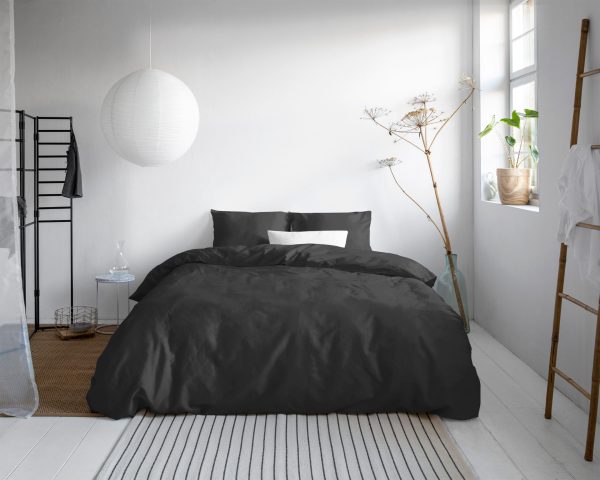 Primaviera Deluxe Uni Satijn Dekbedovertrek Zwart 240 x 200/220 cm - Afbeelding 2