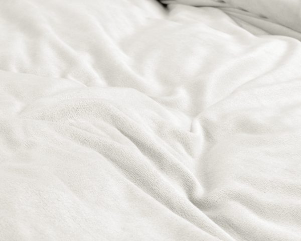 Sleeptime Velvet Uni Dekbedovertrek Wit 140 x 220 cm - Afbeelding 4