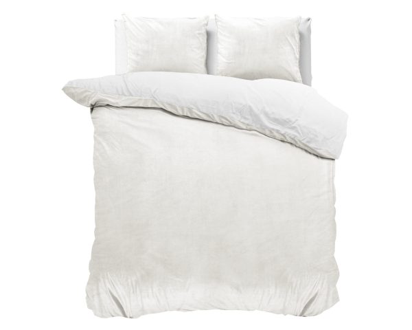 Sleeptime Velvet Uni Dekbedovertrek Wit 240 x 220 cm