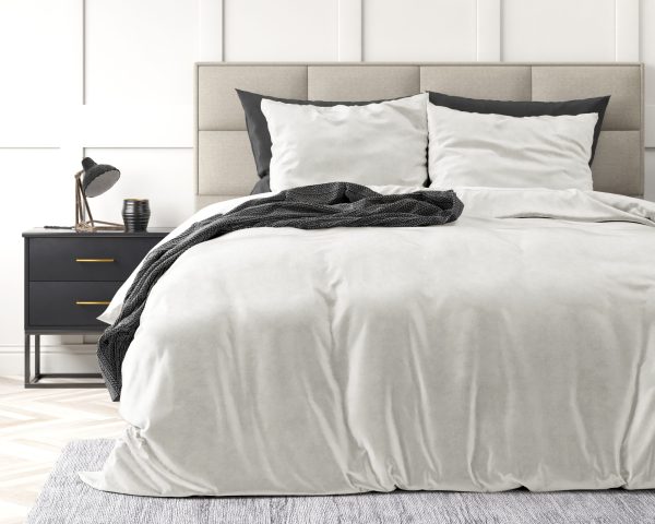 Sleeptime Velvet Uni Dekbedovertrek Wit 240 x 220 cm - Afbeelding 2