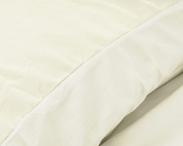 Sleeptime Velvet Uni Dekbedovertrek Creme 140 x 220 cm - Afbeelding 3