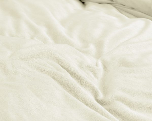 Sleeptime Velvet Uni Dekbedovertrek Creme 140 x 220 cm - Afbeelding 5
