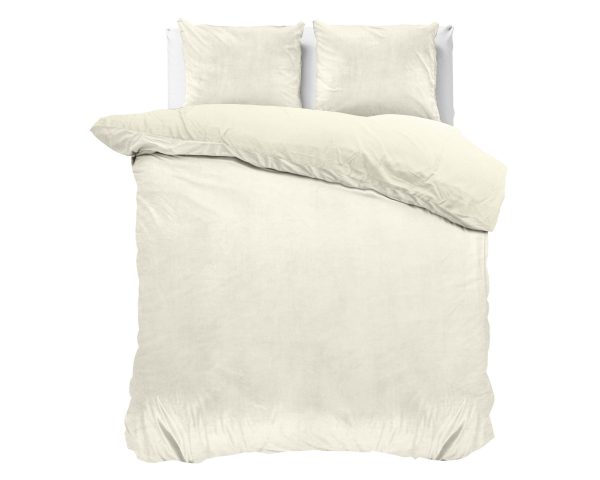 Sleeptime Velvet Uni Dekbedovertrek Creme 240 x 220 cm