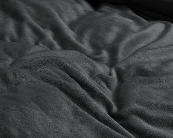 Sleeptime Velvet Uni Dekbedovertrek Antraciet 140 x 220 cm - Afbeelding 4