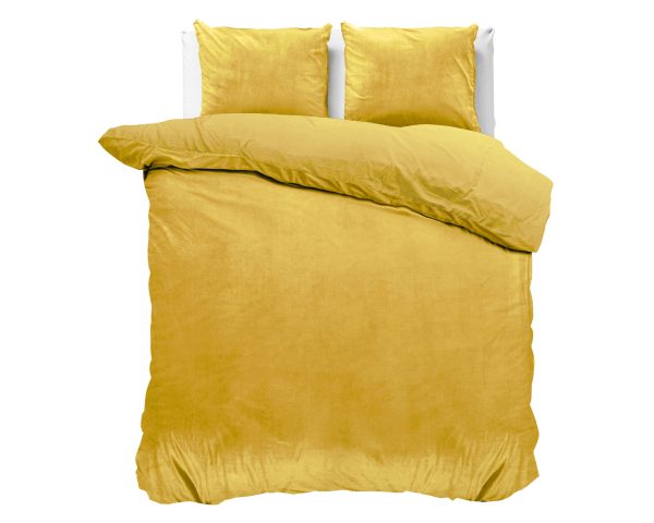 Sleeptime Velvet Uni Dekbedovertrek Goud 240 x 220 cm - Afbeelding 2