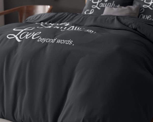 Sleeptime Live, laugh and love Antraciet 200 x 220 cm - Afbeelding 4