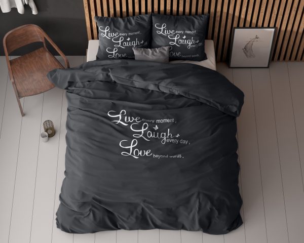 Sleeptime Live, laugh and love Antraciet 200 x 220 cm - Afbeelding 5
