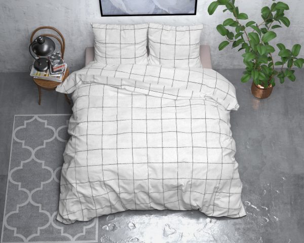 Sleeptime Flanel Deep Check Wit 200 x 200/220 cm - Afbeelding 2
