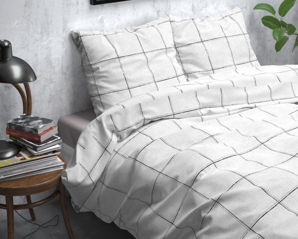 Sleeptime Flanel Deep Check Wit 200 x 200/220 cm - Afbeelding 3