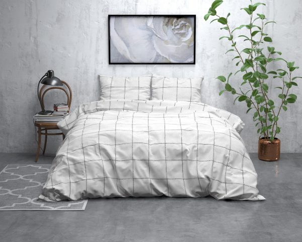 Sleeptime Flanel Deep Check Wit 200 x 200/220 cm - Afbeelding 5