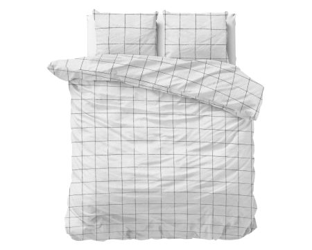 Sleeptime Flanel Deep Check Wit 200 x 200/220 cm